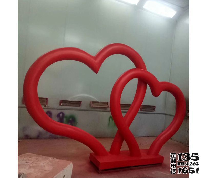 廣場(chǎng)玻璃鋼兩個(gè)紅色愛心雕塑 廣場(chǎng)玻璃鋼兩個(gè)紅色愛心雕塑