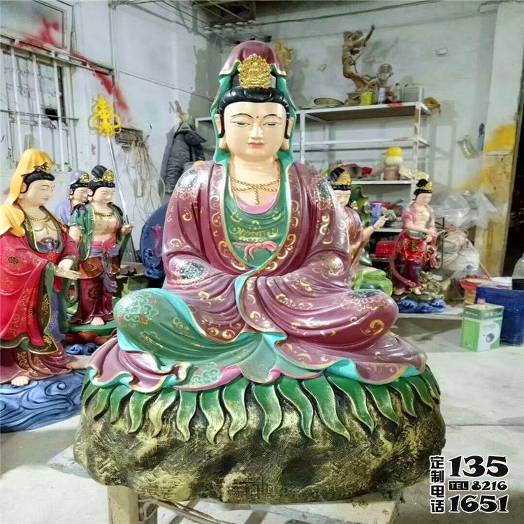 玻璃鋼彩繪景區大型供奉佛像觀音雕塑  玻璃鋼彩繪景區大型供奉佛像觀音雕塑