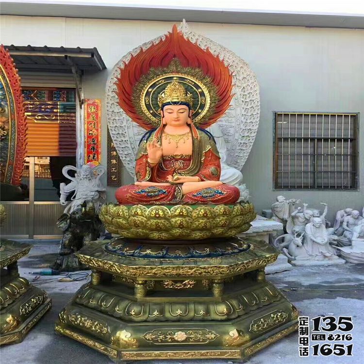 宗教廟宇玻璃鋼彩繪三圣雕塑 宗教廟宇玻璃鋼彩繪三圣雕塑