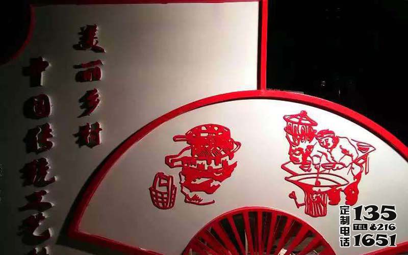 室內商場創意彩繪玻璃鋼折扇雕塑 室內商場創意彩繪玻璃鋼折扇雕塑