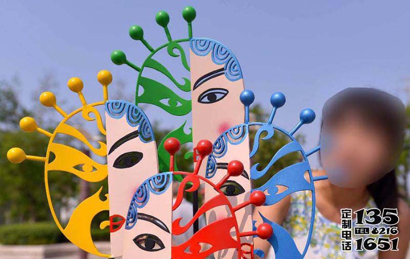 公園景區創意抽象玻璃鋼彩繪個性裝飾品擺件臉譜雕塑 公園景區創意抽象玻璃鋼彩繪個性裝飾品擺件臉譜雕塑