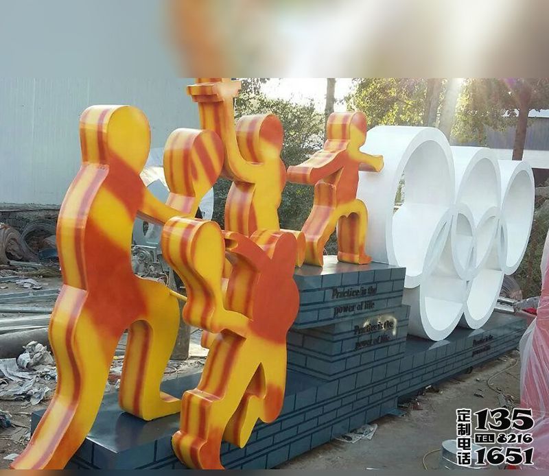 公園景區(qū)創(chuàng)意玻璃鋼五環(huán)雕塑 公園景區(qū)創(chuàng)意玻璃鋼五環(huán)雕塑