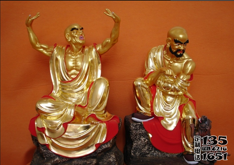 玻璃鋼彩繪景區寺廟十八羅漢雕塑 玻璃鋼彩繪景區寺廟十八羅漢雕塑