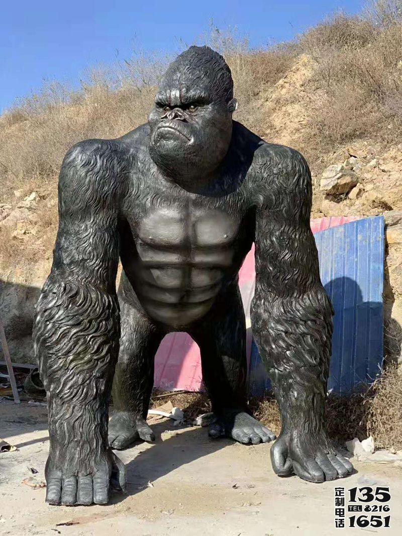 戶外園林玻璃鋼仿真猩猩雕塑 戶外園林玻璃鋼仿真猩猩雕塑