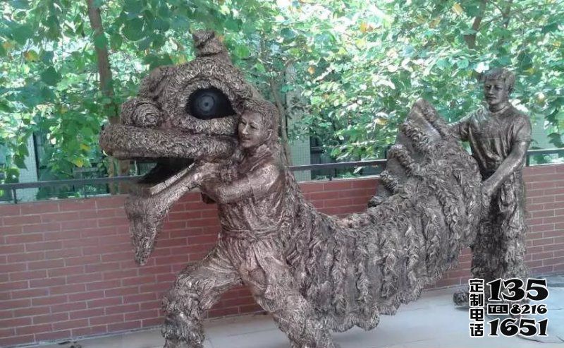 廣場舞獅景觀玻璃鋼仿銅雕塑 廣場舞獅景觀玻璃鋼仿銅雕塑