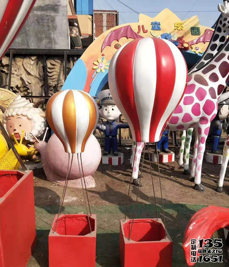 游樂場創意玻璃鋼彩繪童趣氣球雕塑 游樂場創意玻璃鋼彩繪童趣氣球雕塑