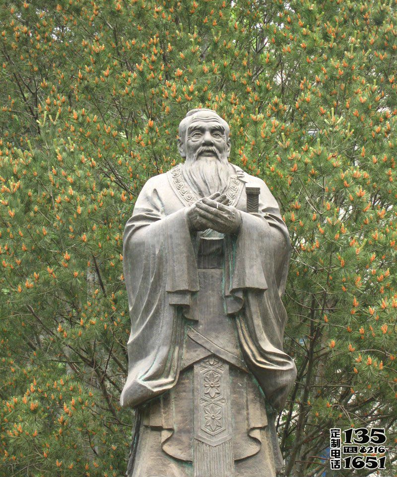 校園古代思想家玻璃鋼仿銅孔子雕塑 校園古代思想家玻璃鋼仿銅孔子雕塑