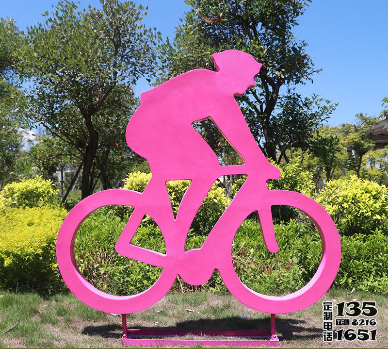 公園景觀玻璃鋼抽象騎自行車(chē)雕塑 公園景觀玻璃鋼抽象騎自行車(chē)雕塑