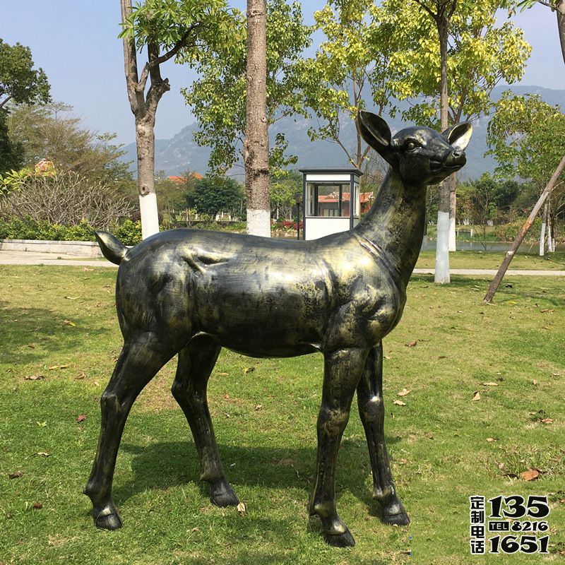 公園玻璃鋼仿銅戶外園林景觀鹿雕塑 公園玻璃鋼仿銅戶外園林景觀鹿雕塑