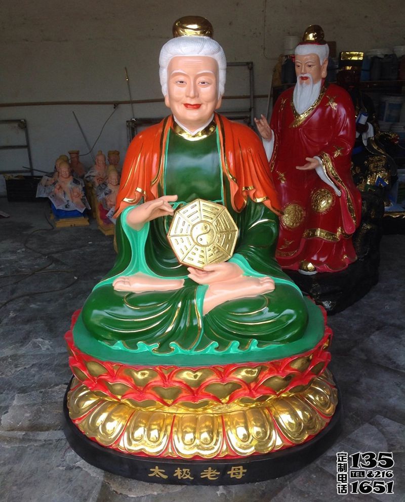 寺廟玻璃鋼彩繪太極老母雕塑 寺廟玻璃鋼彩繪太極老母雕塑