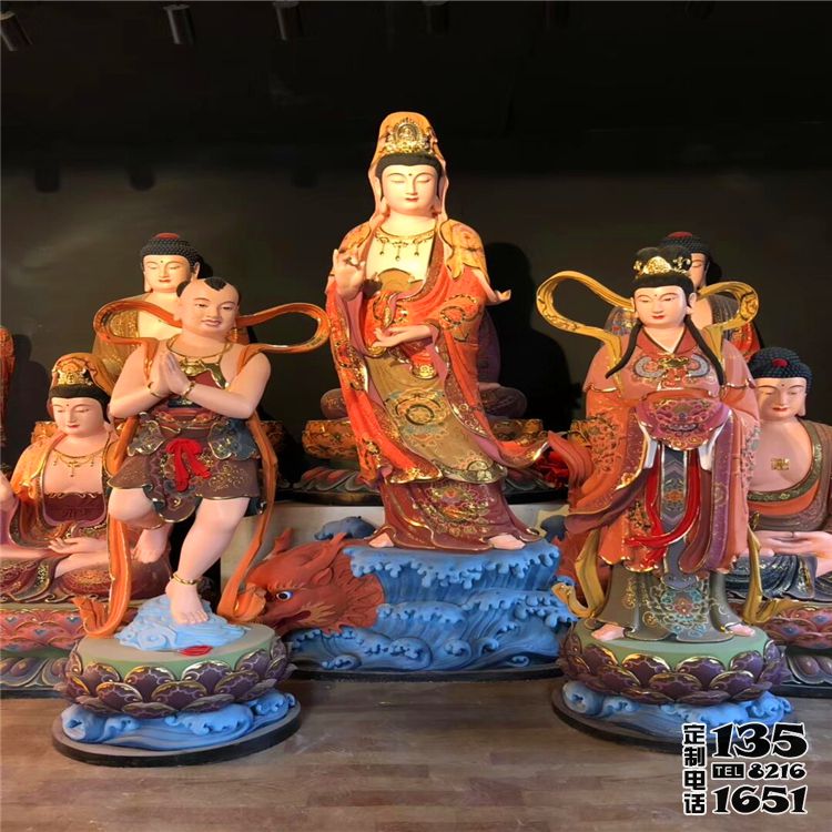 景區寺廟玻璃鋼彩繪觀音雕塑 景區寺廟玻璃鋼彩繪觀音雕塑