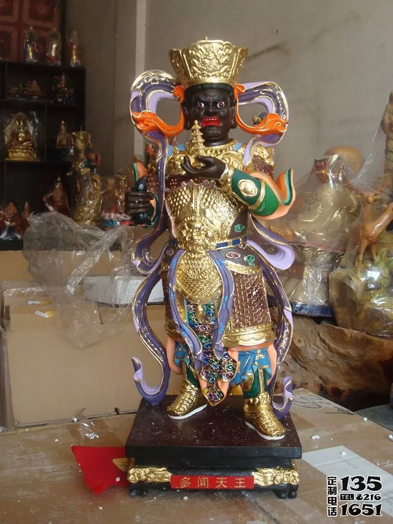 寺廟玻璃鋼彩繪多聞天王雕塑 寺廟玻璃鋼彩繪多聞天王雕塑