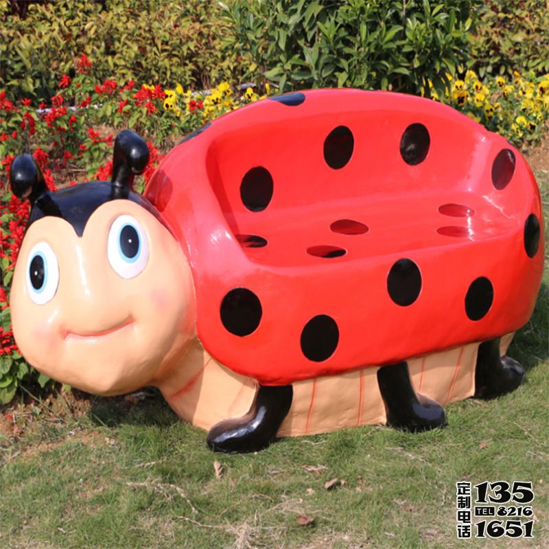 公園創意玻璃鋼彩繪卡通瓢蟲座椅雕塑 公園創意玻璃鋼彩繪卡通瓢蟲座椅雕塑