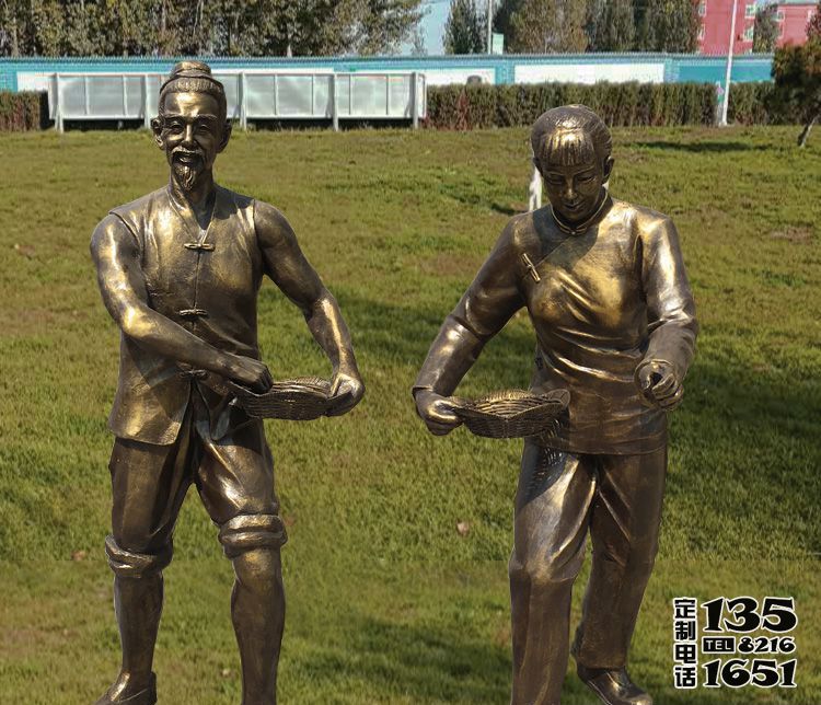 農場村莊古人玻璃鋼仿銅春耕人物雕塑 農場村莊古人玻璃鋼仿銅春耕人物雕塑