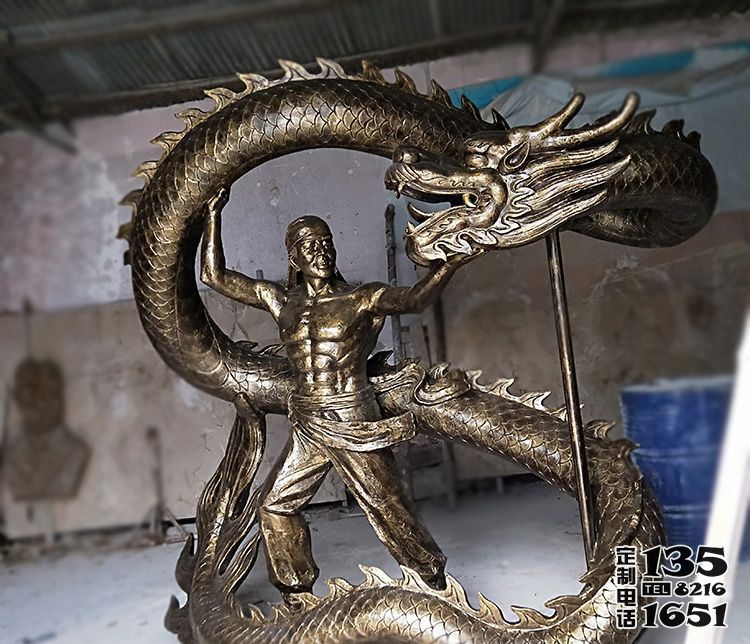 公園玻璃鋼仿銅民俗小品舞龍的人物雕塑 公園玻璃鋼仿銅民俗小品舞龍的人物雕塑