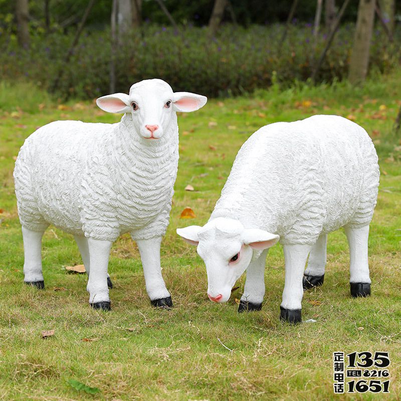 戶外草坪玻璃鋼仿真綿羊雕塑 戶外草坪玻璃鋼仿真綿羊雕塑