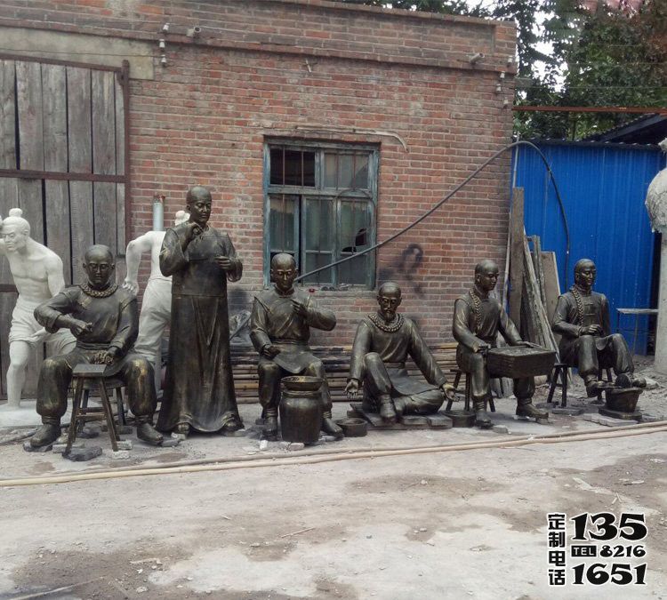 景區(qū)創(chuàng)意擺放的玻璃鋼仿銅制藥的人物雕塑 景區(qū)創(chuàng)意擺放的玻璃鋼仿銅制藥的人物雕塑