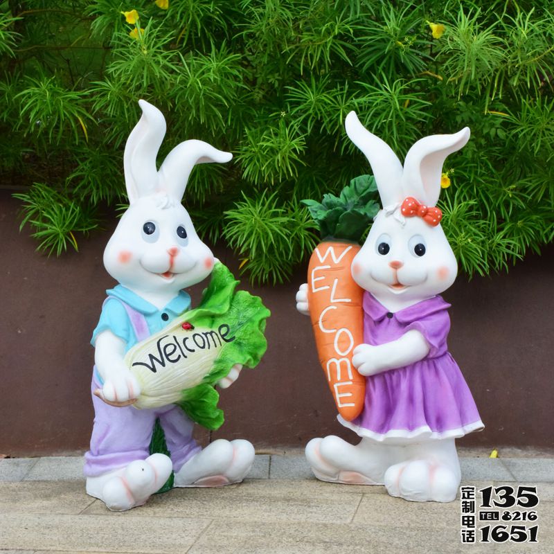 景區(qū)創(chuàng)意玻璃鋼卡通彩繪兔子雕塑 景區(qū)創(chuàng)意玻璃鋼卡通彩繪兔子雕塑