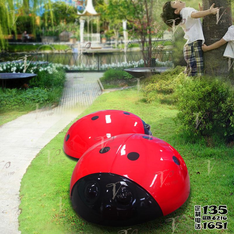 公園景區創意玻璃鋼彩繪七星瓢蟲雕塑 公園景區創意玻璃鋼彩繪七星瓢蟲雕塑