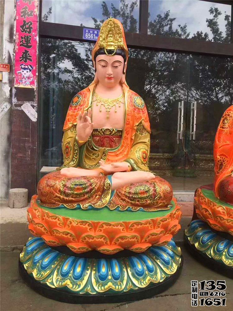 寺廟大型玻璃鋼彩繪觀音雕塑 寺廟大型玻璃鋼彩繪觀音雕塑