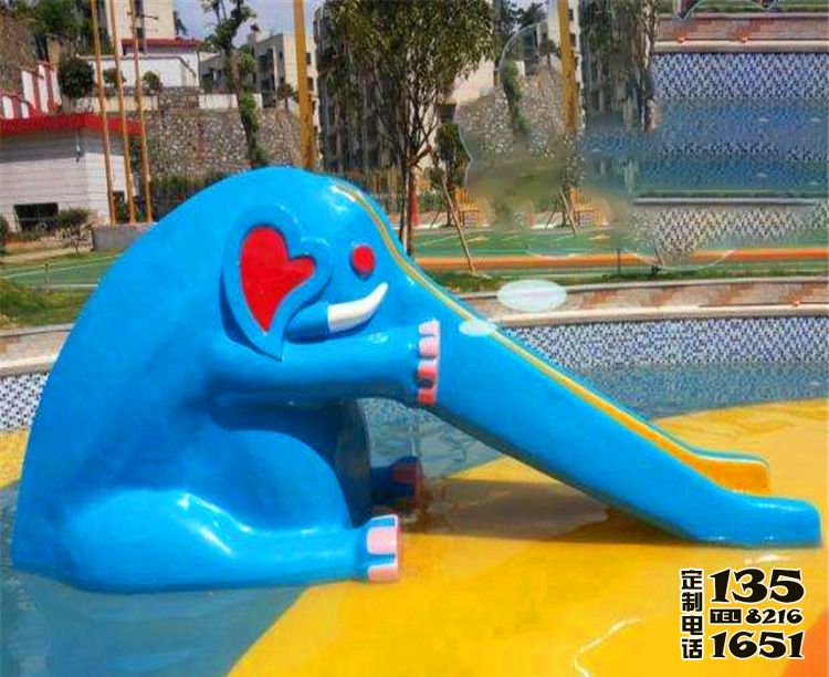 景區泳池創意卡通玻璃鋼滑梯大象雕塑 景區泳池創意卡通玻璃鋼滑梯大象雕塑