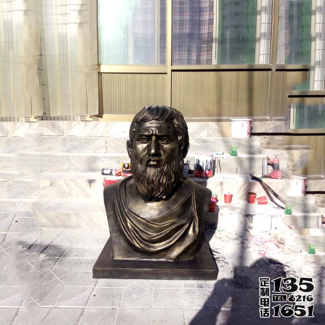 公園玻璃鋼仿銅世界名人帕拉圖雕塑 公園玻璃鋼仿銅世界名人帕拉圖雕塑