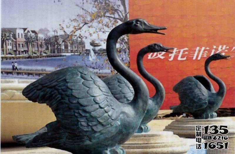園林景觀擺放銅鑄天鵝雕塑 園林景觀擺放銅鑄天鵝雕塑