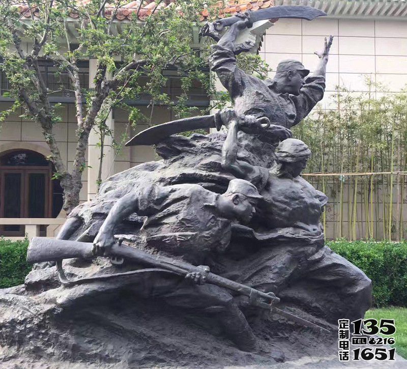 景區玻璃鋼仿銅浴血奮戰的八路軍戰士雕塑 景區玻璃鋼仿銅浴血奮戰的八路軍戰士雕塑