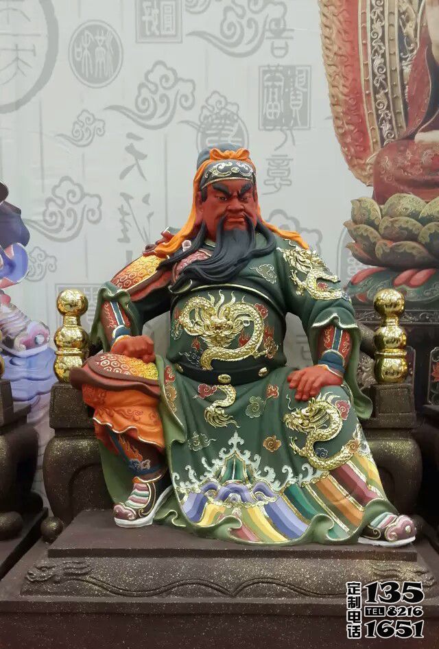 玻璃鋼彩繪寺廟供奉關(guān)公雕塑 玻璃鋼彩繪寺廟供奉關(guān)公雕塑