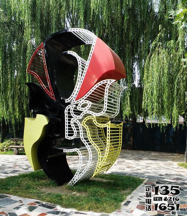 公園抽象立體玻璃鋼彩繪臉譜雕塑 公園抽象立體玻璃鋼彩繪臉譜雕塑