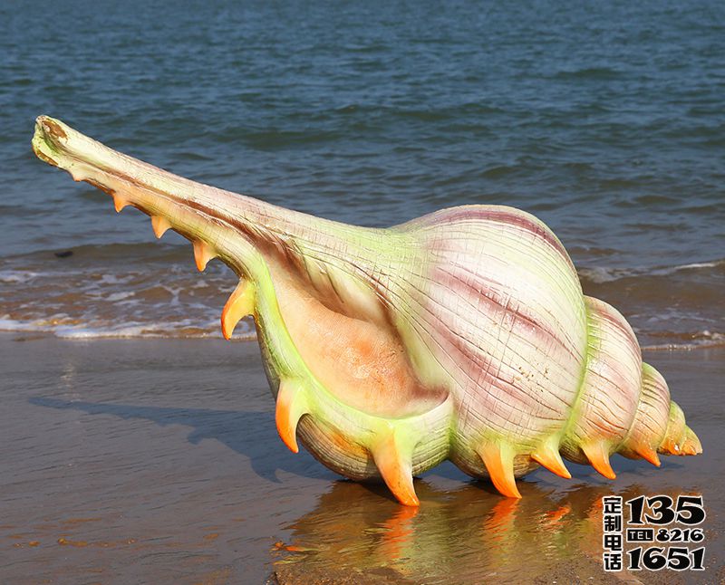 海邊廣場擺放的玻璃鋼彩繪仿真海螺雕塑 海邊廣場擺放的玻璃鋼彩繪仿真海螺雕塑