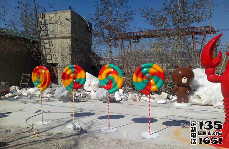 景區(qū)游樂場彩繪玻璃鋼棒棒糖雕塑 景區(qū)游樂場彩繪玻璃鋼棒棒糖雕塑