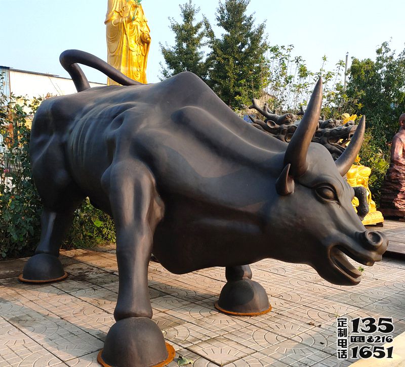 廣場大型動物景觀擺件  玻璃鋼仿銅農耕牛雕塑 廣場大型動物景觀擺件  玻璃鋼仿銅農耕牛雕塑