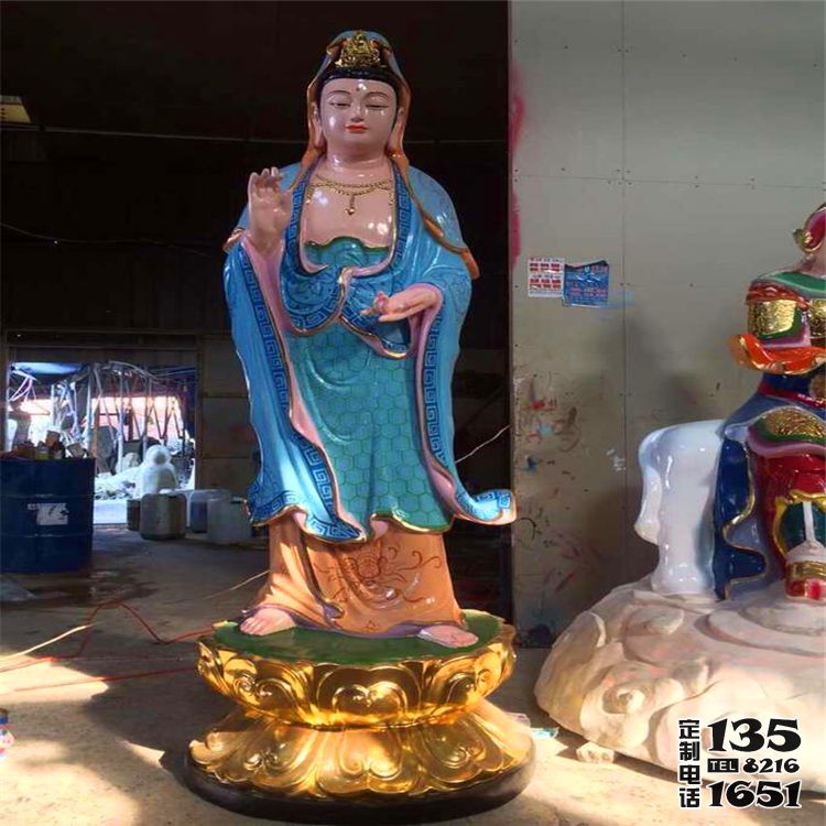景區寺廟大型玻璃鋼彩繪觀音菩薩雕塑 景區寺廟大型玻璃鋼彩繪觀音菩薩雕塑