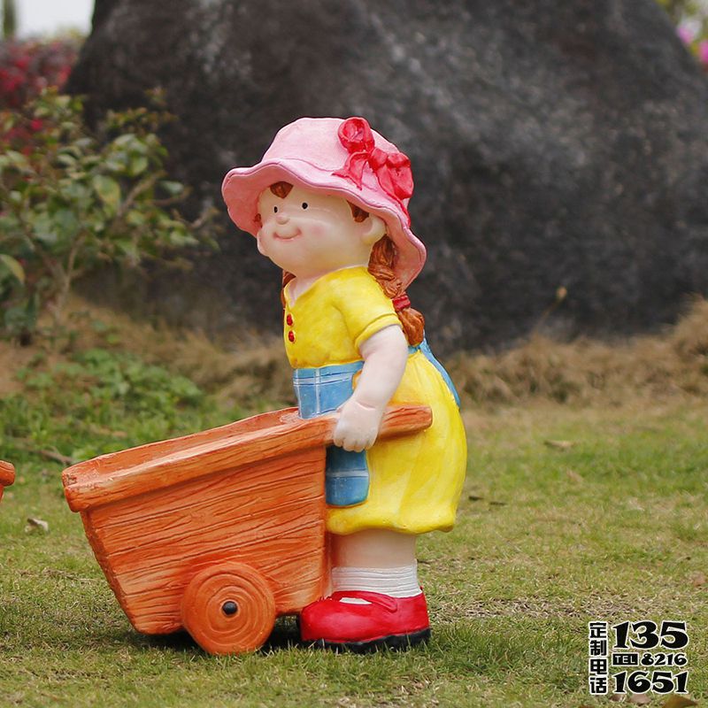 玻璃鋼彩繪卡通娃娃花盆雕塑 玻璃鋼彩繪卡通娃娃花盆雕塑