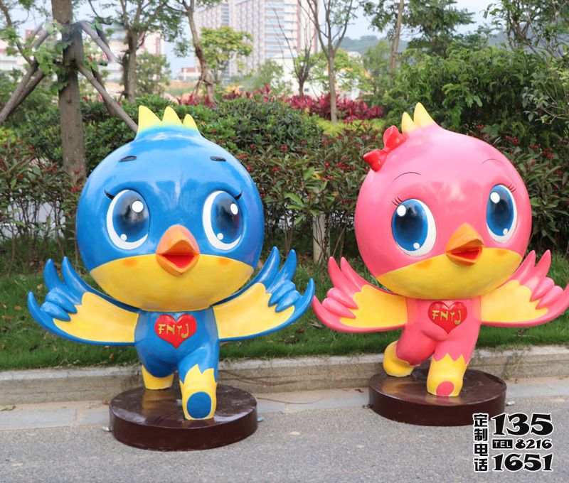 游樂園創意彩繪童趣幼兒園玻璃鋼卡通鴿子雕塑 游樂園創意彩繪童趣幼兒園玻璃鋼卡通鴿子雕塑