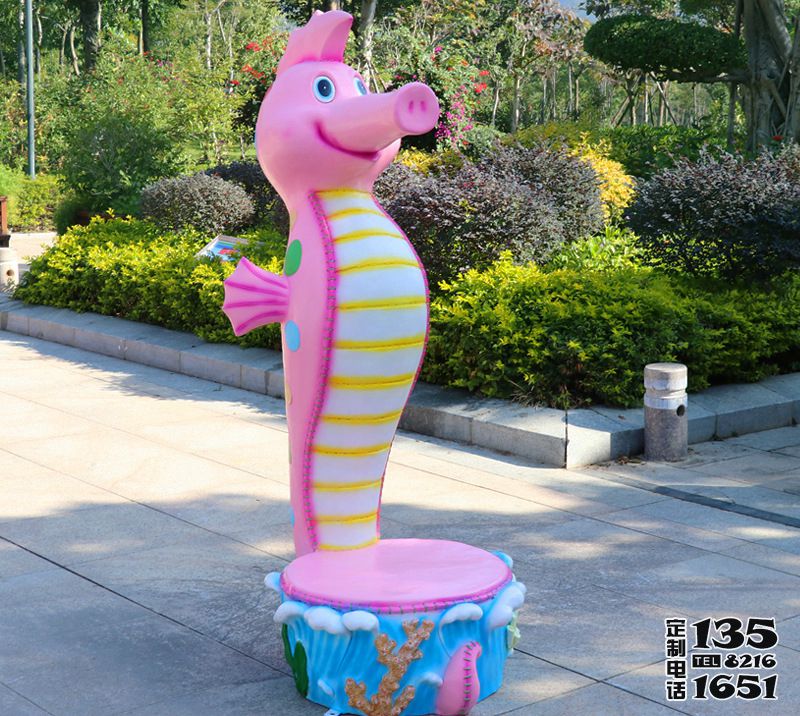 創意商場美陳擺件玻璃鋼卡通海馬雕塑 創意商場美陳擺件玻璃鋼卡通海馬雕塑