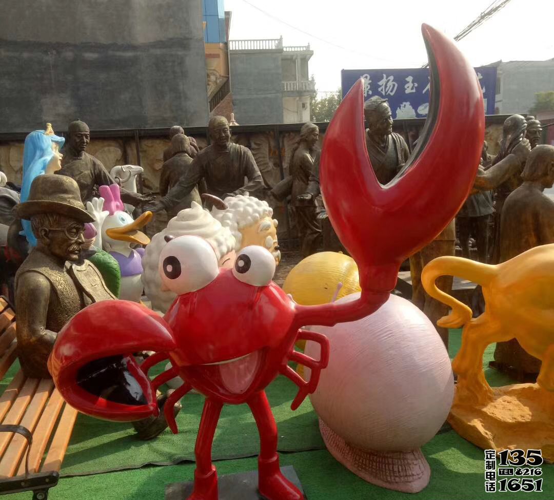 玻璃鋼龍蝦卡通雕塑 玻璃鋼龍蝦卡通雕塑