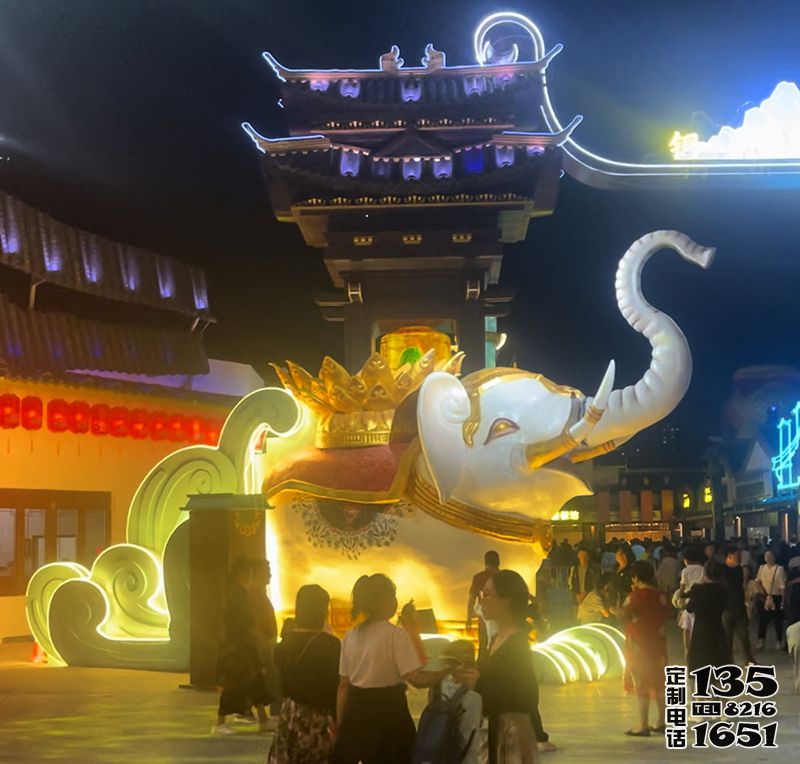 玻璃鋼大象夜發光雕塑 玻璃鋼大象夜發光雕塑
