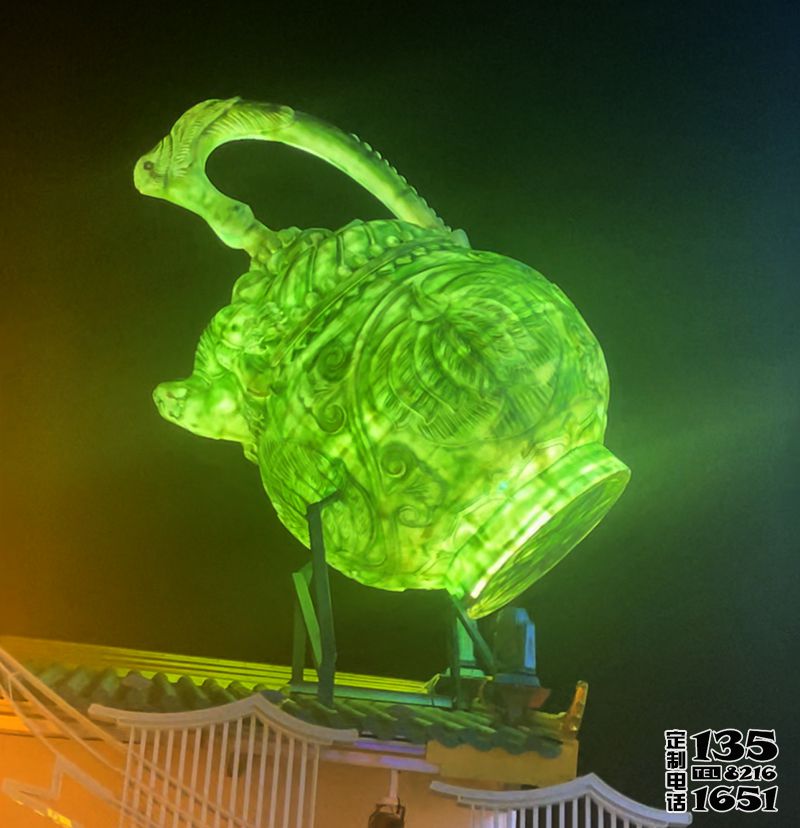 玻璃鋼發光茶壺雕塑 玻璃鋼發光茶壺雕塑