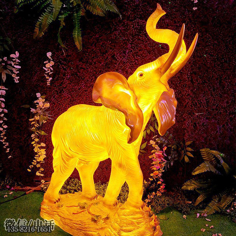 玻璃鋼大象發(fā)光動物雕塑 玻璃鋼大象發(fā)光動物雕塑