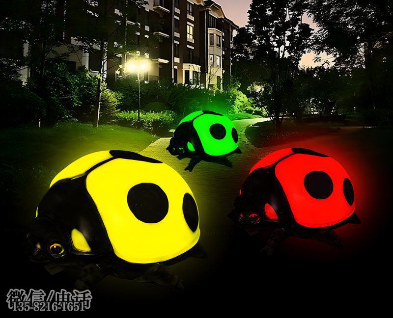 七星瓢蟲玻璃鋼發(fā)光動物雕塑擺件 七星瓢蟲玻璃鋼發(fā)光動物雕塑擺件