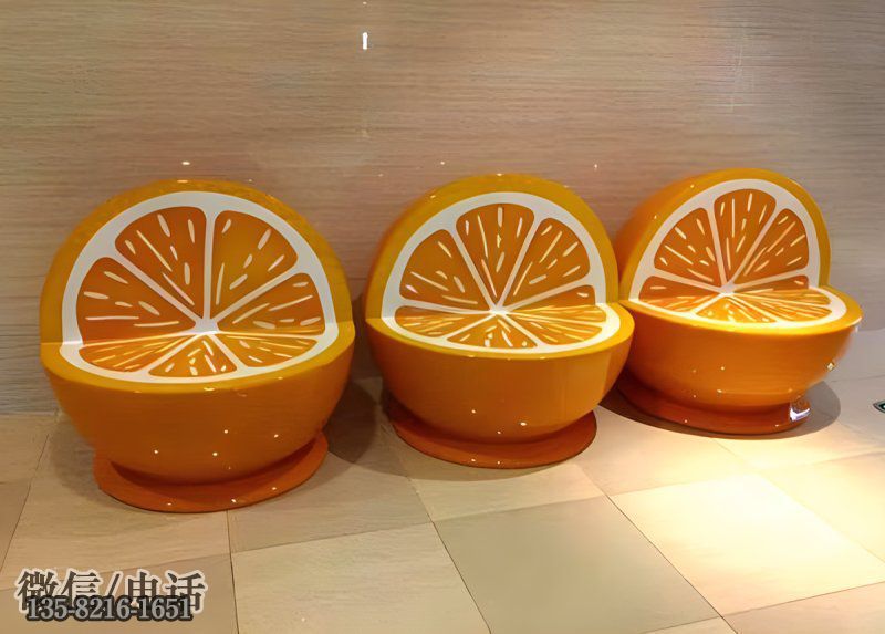玻璃鋼橘子椅子造型雕塑 玻璃鋼橘子椅子造型雕塑