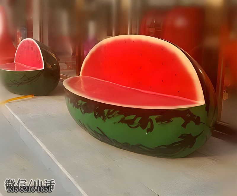 仿真西瓜造型美陳椅子 仿真西瓜造型美陳椅子