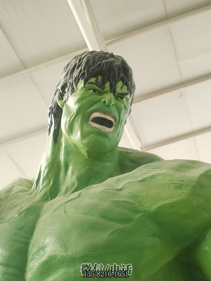 玻璃鋼綠巨人頭部面部特寫 玻璃鋼綠巨人頭部面部特寫